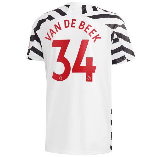 Camiseta Manchester United NO.34 Van De Beek 3ª Kit 2020 2021 Blanco